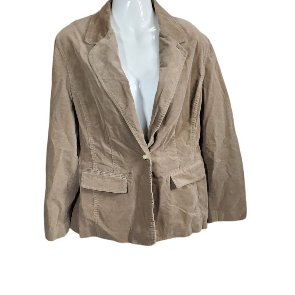 LORD & TAYLOR tan cord blazer 10